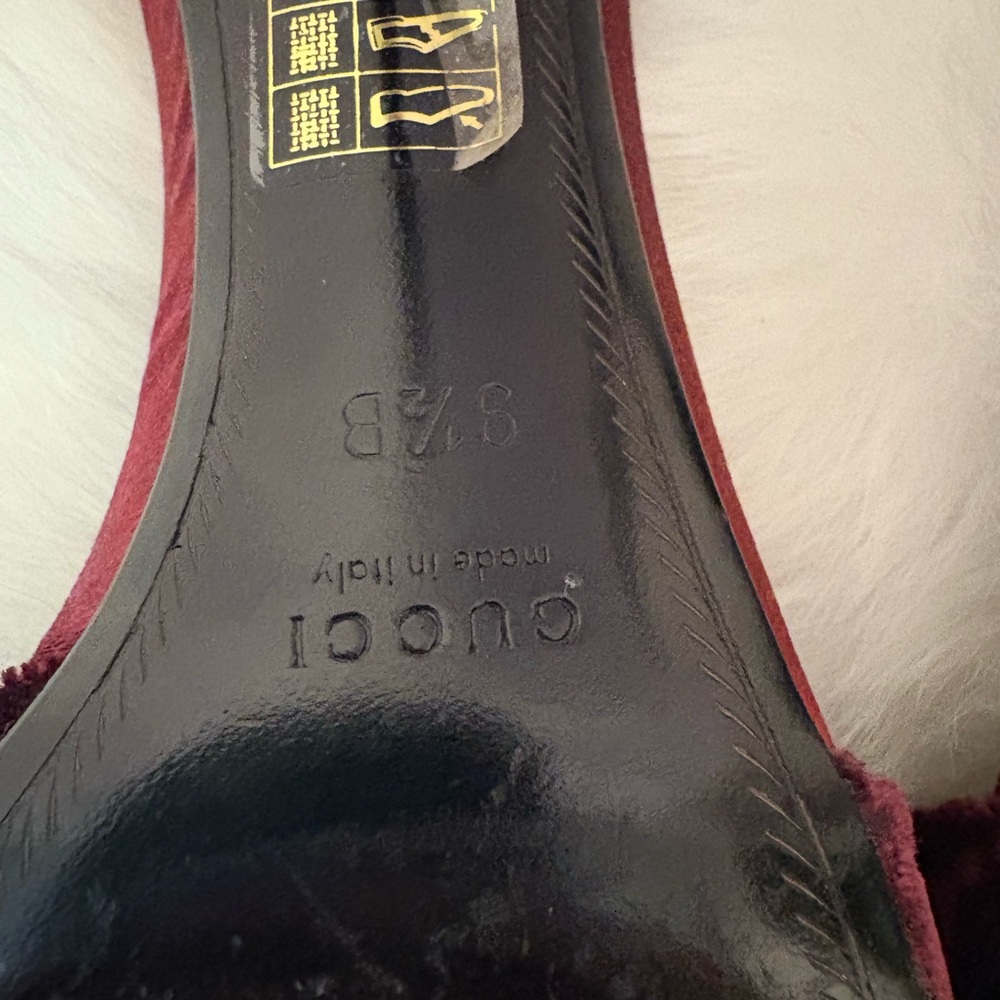 Gucci Burgundy Velvet Mules - Picture 8 of 15